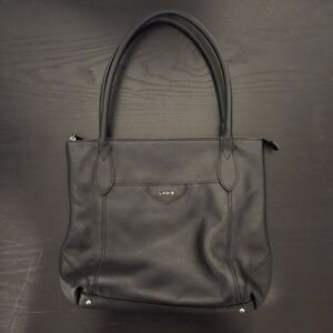 Lodis Siera Black Pebbled Leather Tote Shoulder Bag